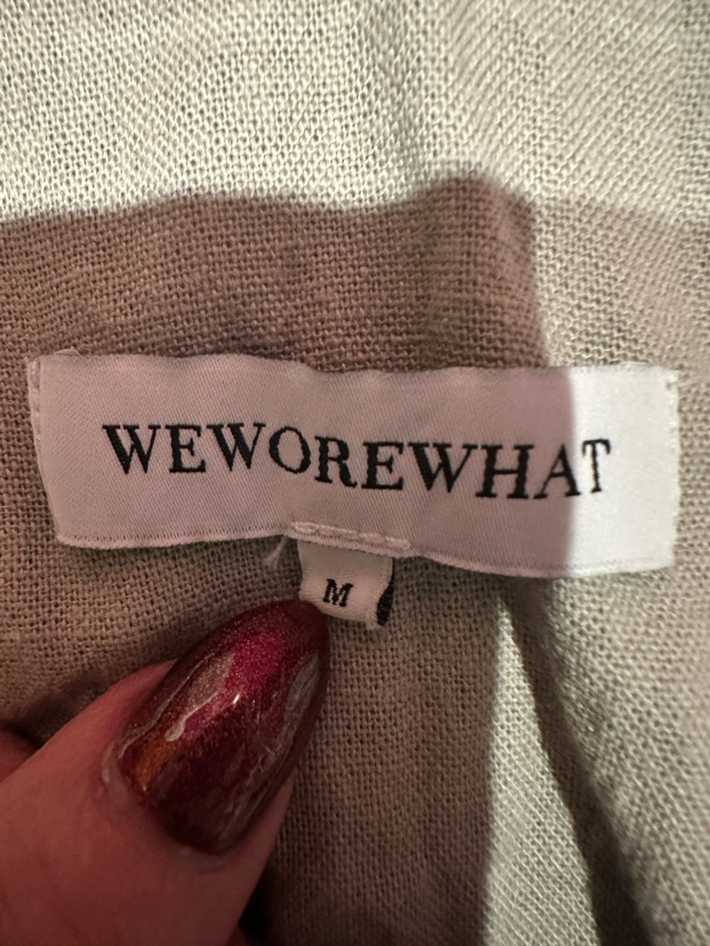 WeWoreWhat Light Beige Short Linen Overalls - Women Size Medium EUC - Picture 7 of 9